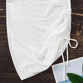 Beachwear Hip Skirt Translucent Sexy Swimsuit Beach Skirt Seaside Holiday Gauze Skirt Ruffled Overskirt Mesh Drawstring Solid SHOPEZRA L.L.C.