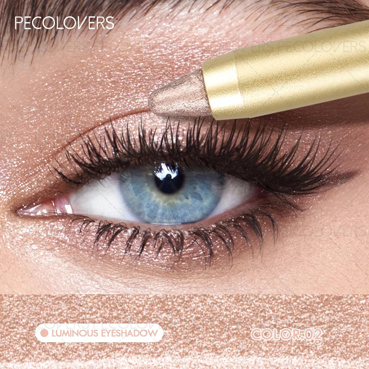Smudge-Proof &amp; Waterproof Eyeshadow Stick,Dual-Ended Eye with Shadow Stick,Sponge Brush,Glitter &amp; Matte Finishes