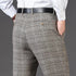 Flat Cashmere Suit Trouser For Male Loose Plaid Hight Waist Classic Straight Formal Mens Dress Pants Business Size 42 44 SHOPEZRA L.L.C.