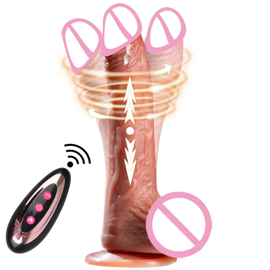 Realistischer Dildo Vibrator Heizung Großer Penis Penetration Anal Teleskopvibrator Stimulator Weibliche Vagina Sexspielzeug für Frauen