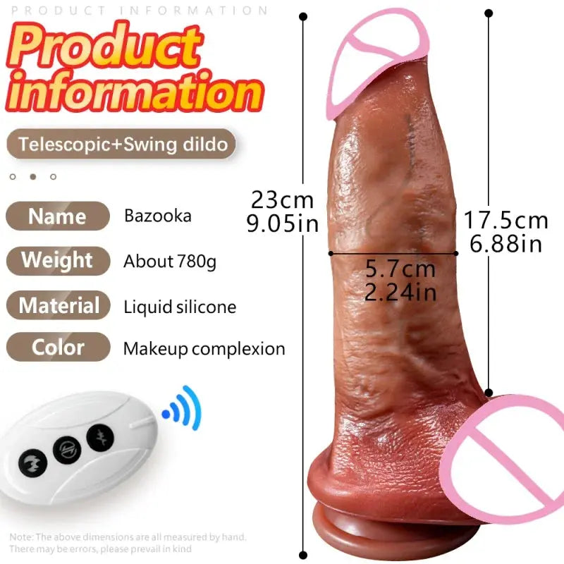 Realistic Heating Dildo Remote Control Vibrators for Women Dildo Vibration Sex Machine Telescopic Electric Dildo Penis Sex Toys SHOPEZRA L.L.C.