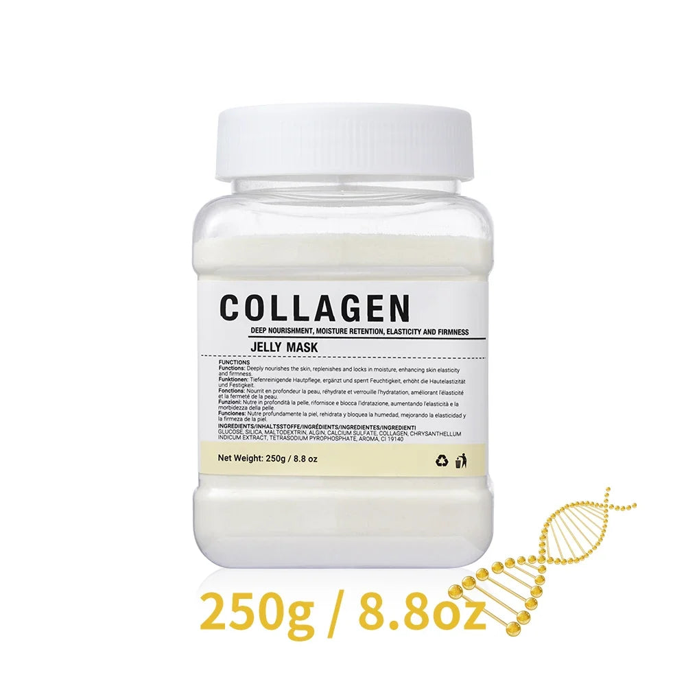 Rose/Hyaluronic Acid/Collagen Jelly Face Mask Powder-Moisturizing, Improving and Hydrating Facial Skin Care-Natural Gel Peel Off
