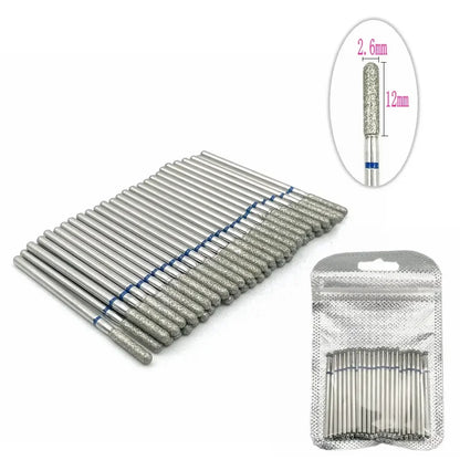 50pc Diamond Nail Drill Cuticle Clean Bit Set Milling Cutter for Manicure Electric  Bits Accessories Dead Skin Remove Tool