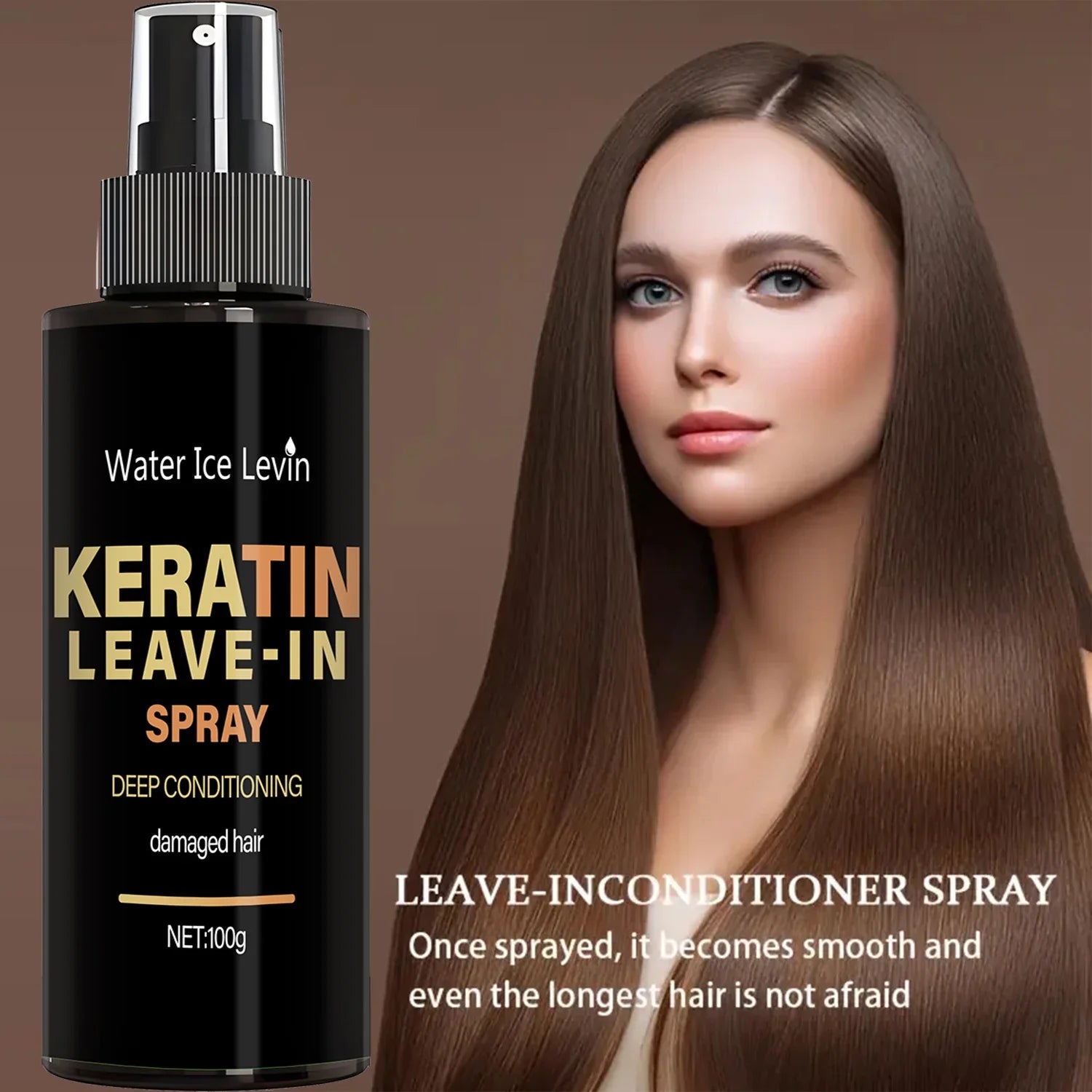 Keratin &amp; Biotin Leave-In Spray 100g, Deep Conditioning Treatment for Damaged Hair, with Rice Amino Acids, Fast Shipping