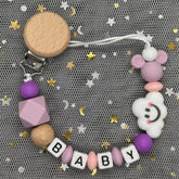 2026 Custom Name Baby Pacifier Clips Chain Silicone Beads Teether Toys Dummy Holder Russian English Name Pacifier Chain Newborn SHOPEZRA L.L.C.