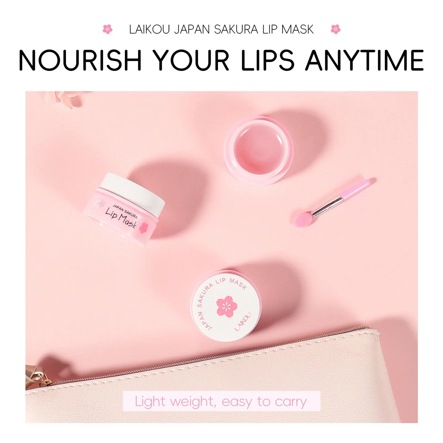 LAIKOU Sakura Lip Mask - Overnight Hydrating Lip Balm for Plump Lip Lines Beauty Care