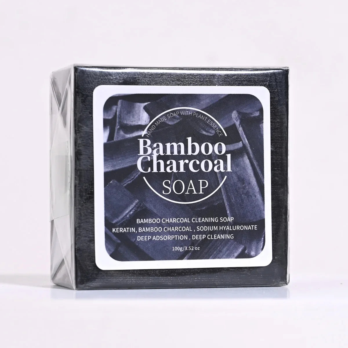 B+100G Bamboo Charcoal Powder Deep Cleaning Soap Plant Oil Soap Keratin Protein Men&