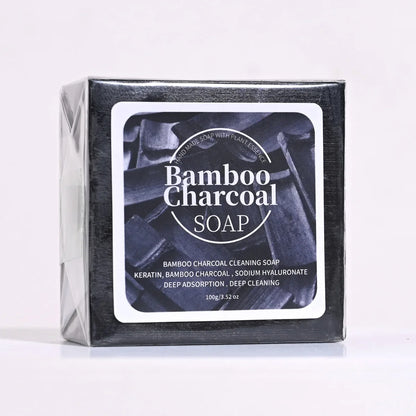 B+100G Bamboo Charcoal Powder Deep Cleaning Soap Plant Oil Soap Keratin Protein Men&