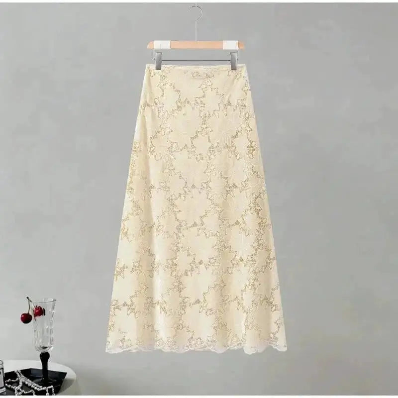 Flower Short Top Long Half Skirt Lady Set Round Neck Short Sleeve Tops High Waist Slim Maxi Skirts Sexy Fashion Women&
