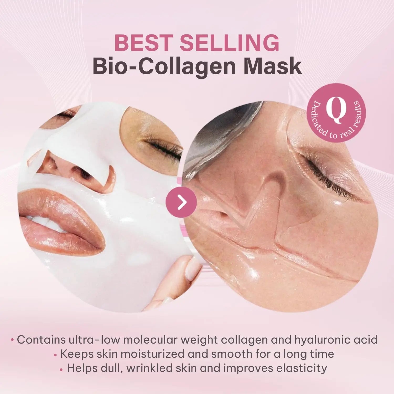 Collagen Face Mask Overnight – Hydrating Korean Sheet Mask – Niacinamide &amp; Low Molecular Collagen – Firming &amp; Smoothing Skinc