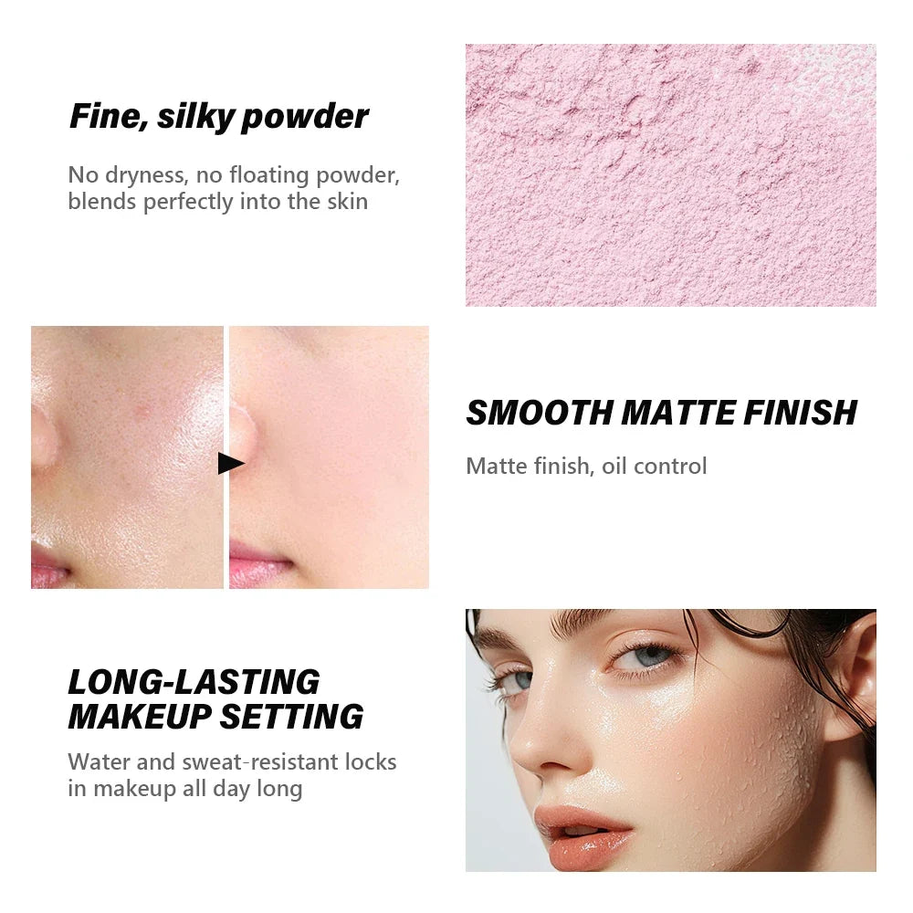 Waterproof Loose Baking&amp;Setting Powder Long Lasting Oil Control Matte Setting Powder Natural Brightening Face Cosmetics