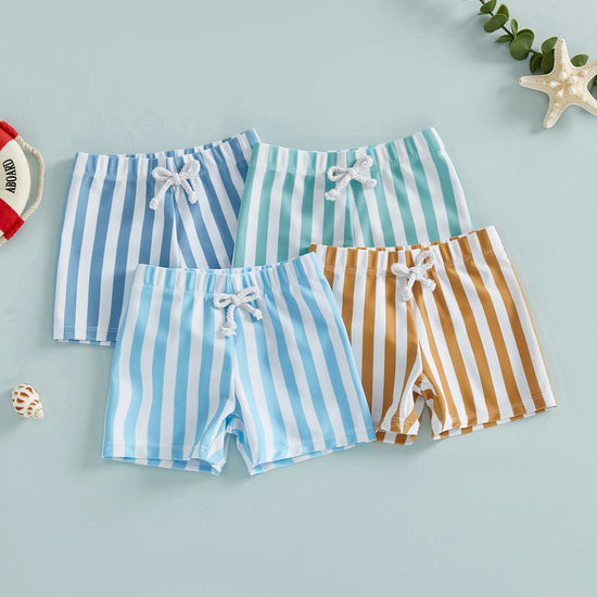Citgeett Sommer Kinder Baby Jungen Badehosen Streifen Print Elastische Taille Strandshorts Shorts Kleidung