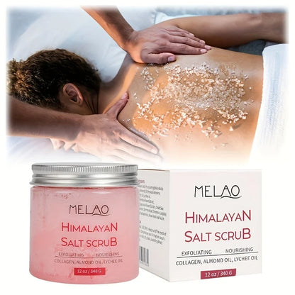 MELAO Himalayan Salt Scrub Face Foot &amp; Body Exfoliator Infused with Collagen and Stem Cell Exfoliating Salt Body Scrub