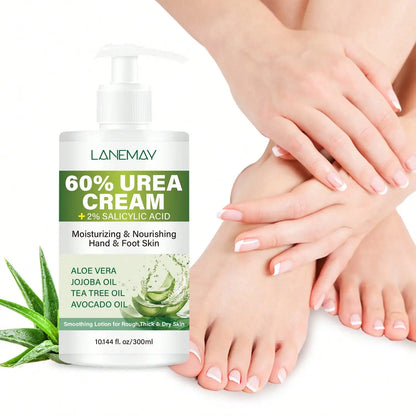 60% Urea Hand &amp; Foot Cream - Long-lasting Skin Moisturizer, Hydrates and Repairs the Skin Barrier, Softens and Brightens Skin