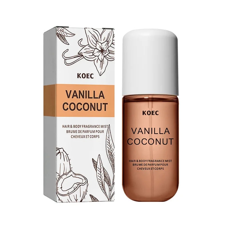 KOEC Vanilla &amp; Coconut Fragrance Mist Perfume Refreshing Moisturizing Triple Notes Plant Fragrances Propylene Glycol