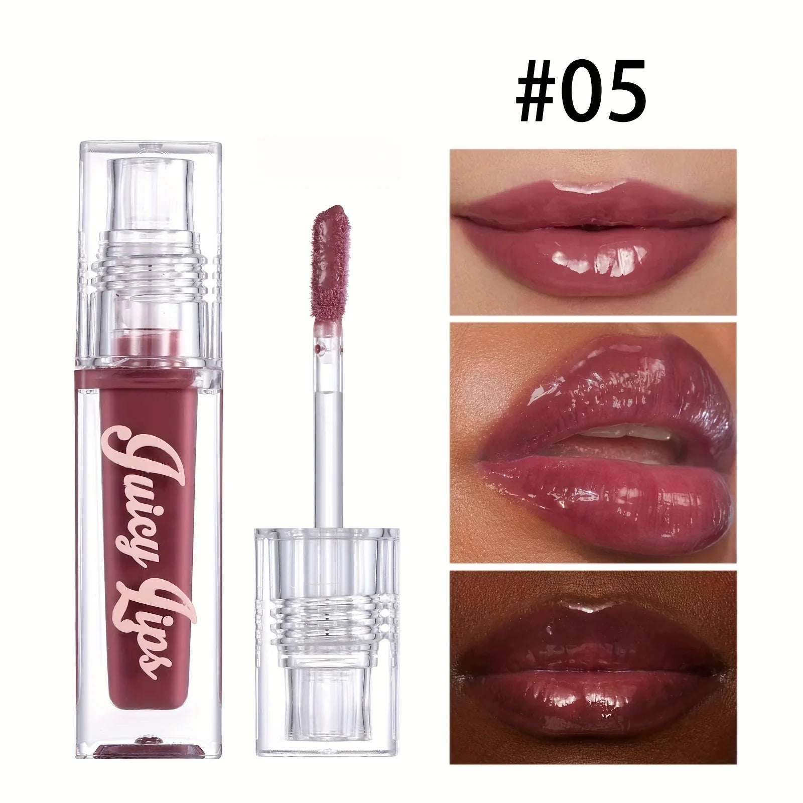 Hydrating Crystal Lip Oil - Plumping &amp; Moisturizing Gloss with Tinted Shades for All Skin Types