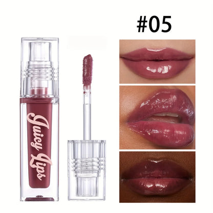 Hydrating Crystal Lip Oil - Plumping &amp; Moisturizing Gloss with Tinted Shades for All Skin Types
