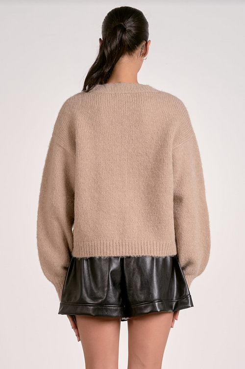 The Cozy Tie Cardigan: Macchiato