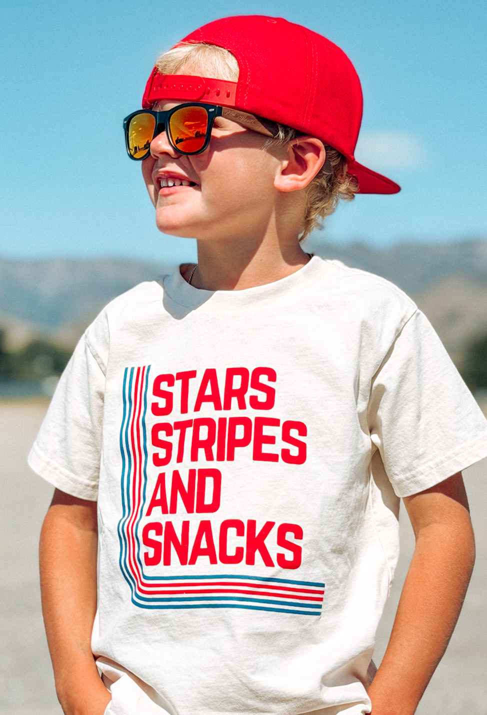 STARS STRIPES &amp; SNACKS TEE - VINTAGE CREAM
