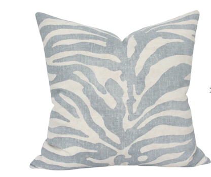 AQUA Home Zebra Print Decorative Pillow, 20 x 20 gray