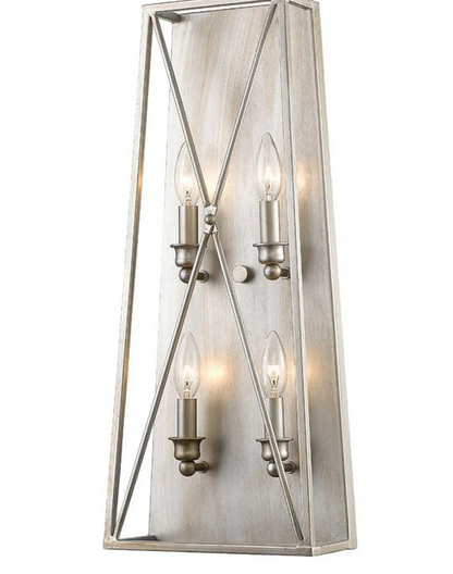 Zlite 447-4S-as 4.5 X 10 X 24 in. Tressle Antique Silver Wall Sconce