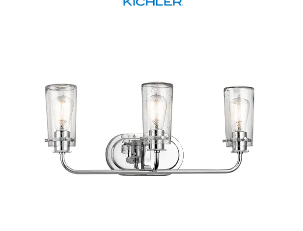 Kichler Braelyn 3 Light 24-Inches Seeded Glass Vanity Light