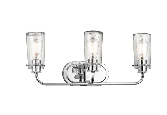 Kichler Braelyn 3 Light 24-Inches Seeded Glass Vanity Light