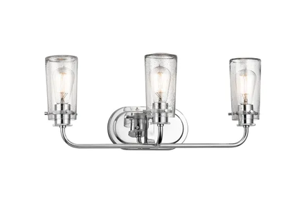Kichler Braelyn 3 Light 24-Inches Seeded Glass Vanity Light