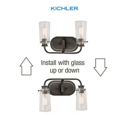 Kichler Braelyn 3 Light 24-Inches Seeded Glass Vanity Light