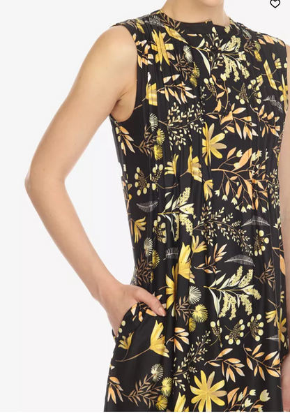 White Mark Womens Floral Sleeveless Tunic Top, Size Large