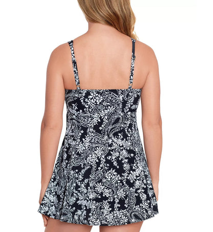 Swim Solutions Womens Tummy Control Bow Front Swimwear, Size 10