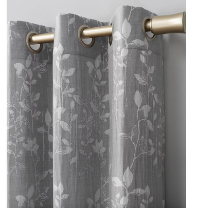 Scott Living Lotus Botanical Semi-Sheer Grommet Curtain Panel 52 X96