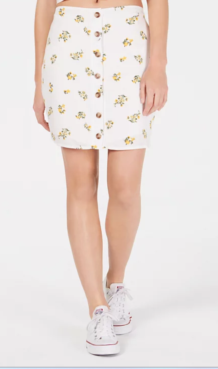 Polly &amp; Esther Juniors Button-Front Skirt ,Size Medium
