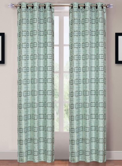 Lavish Home 2-Panel Katrina Grommet Curtains, 40 W x 84  H/blue