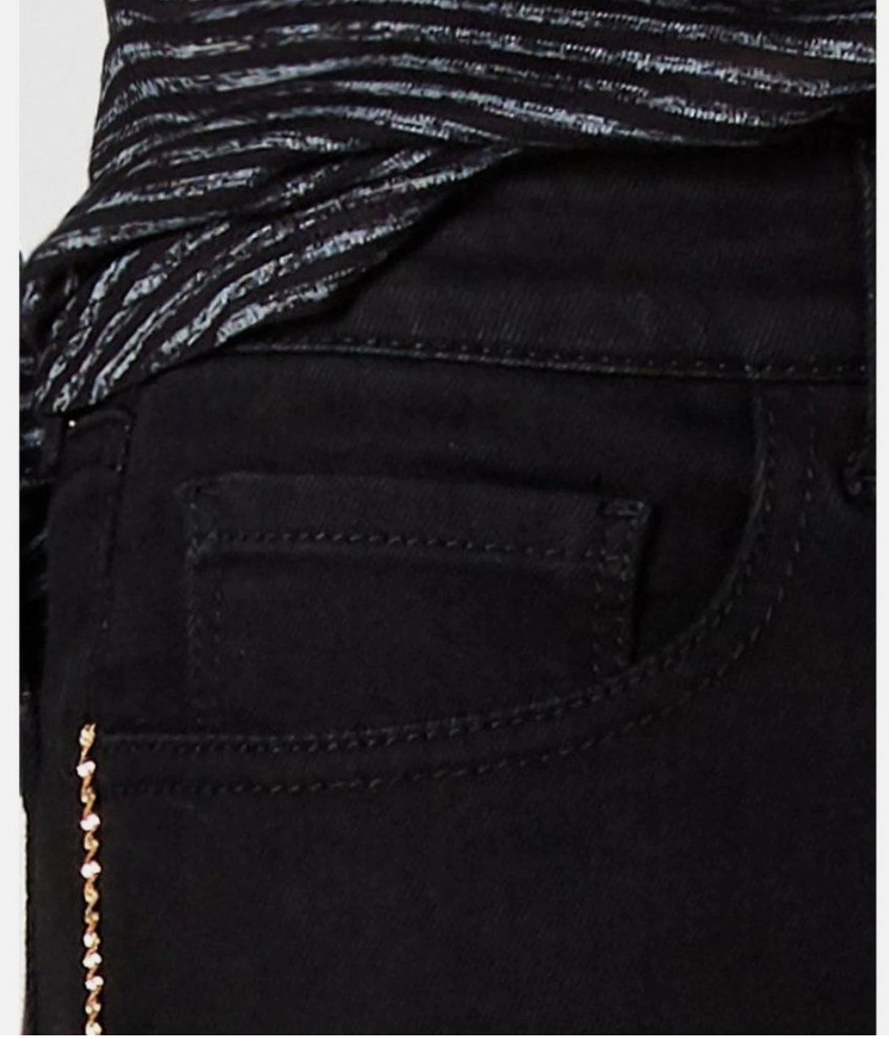 Style &amp; Co Petite Chain-Embellished High-Rise Skinny Jeans, Size 4P