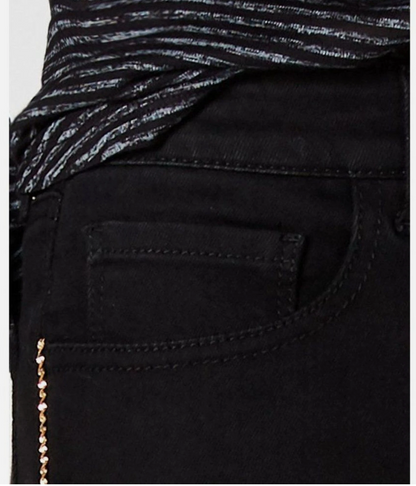 Style &amp; Co Petite Chain-Embellished High-Rise Skinny Jeans, Size 4P
