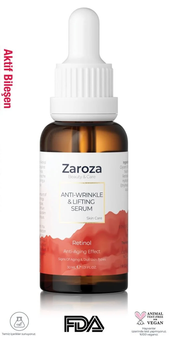 Zaroza Retinol Serum 30ml | Anti-Wrinkle, Lifting &amp; Brightening Care with Niacinamide &amp; D-Panthenol