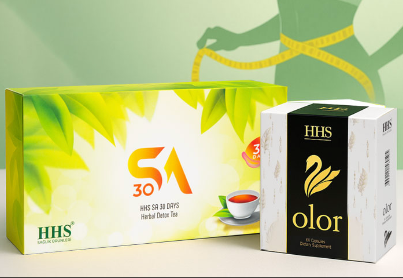 HHS SA30 Herbal Tea + Olor Herbal Diet Capsules | Daily Wellness Set | Energy &amp; Balance