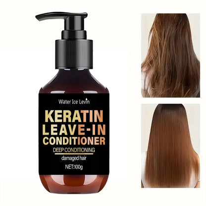 Keratin Leave-In Conditioner with Biotin &amp; Collagen - Repairs Damaged Hair for Deep Moisture, Softness &amp; Shine, Hair Treatment.