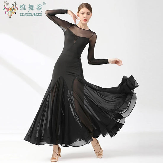 Ballroomtanz-Performancekleider Damen Einfacher Stil Walzer Tanzkleidung Erwachsene Elegantes Ballsaal-Wettkampf-Tanzkleid Gesellschaftstanz-Kleid