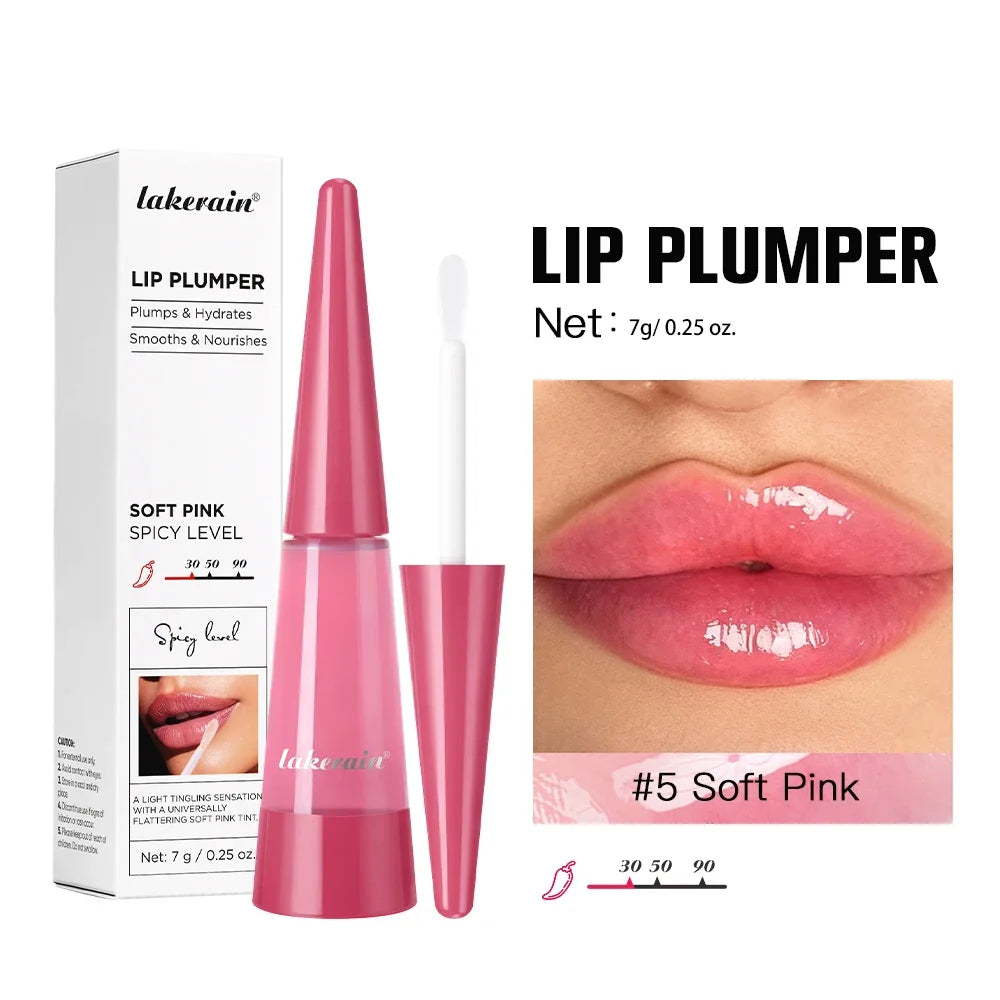 Lakerain Lip Plumper Moisturizing Lip Gloss Transparent Plump Lips Care Lip Stuffer Gift Korean Cosmetics