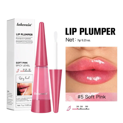 Lakerain Lip Plumper Moisturizing Lip Gloss Transparent Plump Lips Care Lip Stuffer Gift Korean Cosmetics