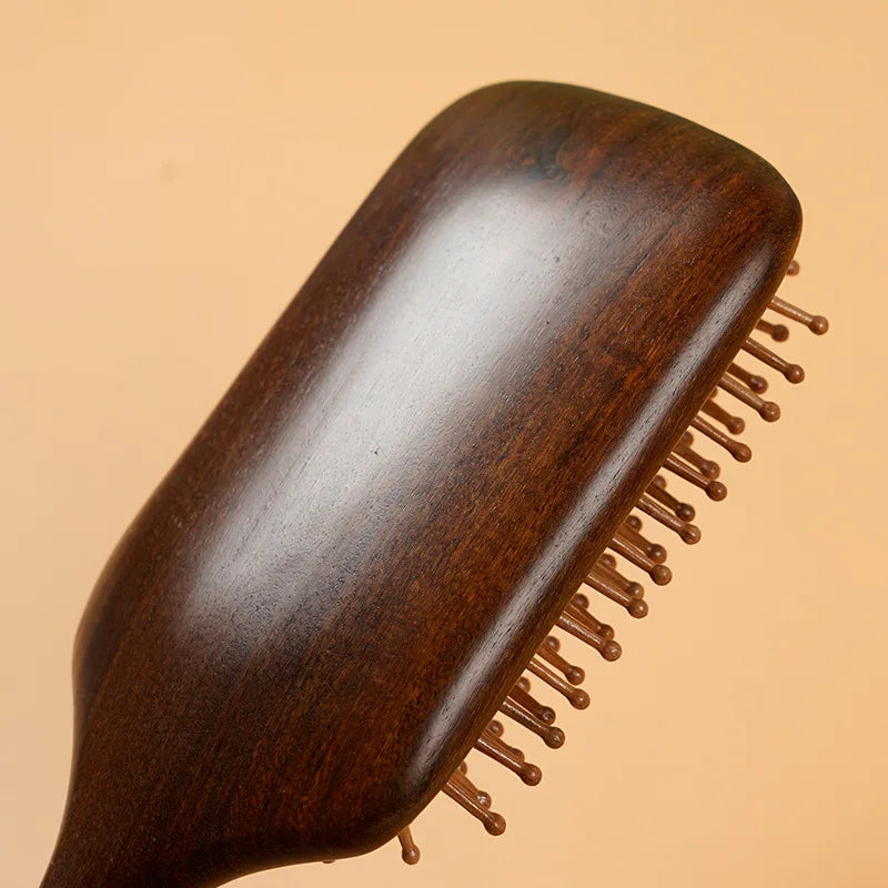 Natural Sandalwood Air Cushion Comb Scalp Massage Hair Brush Women Anti-static Hairdressing Comb for Hair Volume &amp; Curly Hair