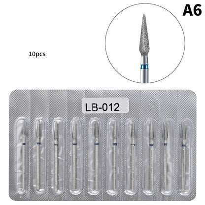 10Pcs Diamond Milling Cutter For Manicure Electric Nail Drill Bits Accessory Pedicure Machine Nail File Gel Remover Tool