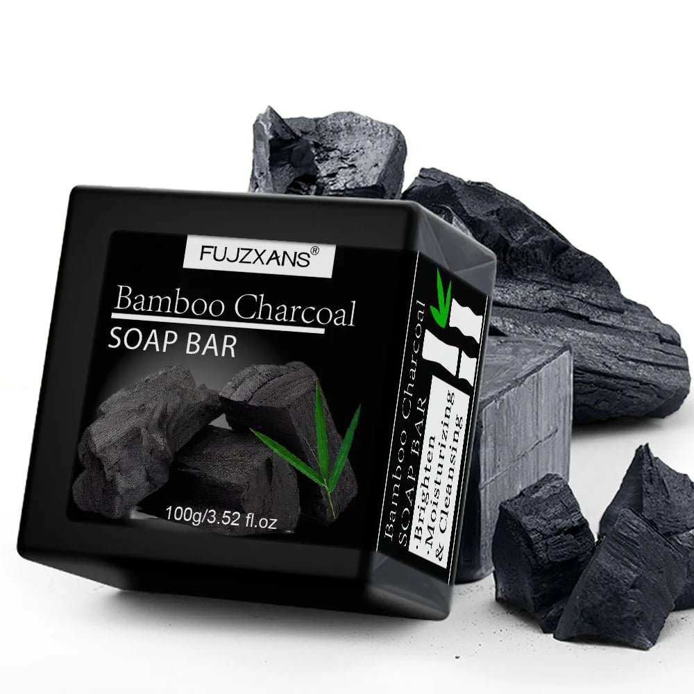 Bamboo Charcoal Soap Bar Deep Cleansing for Oily Light Beige,Moisturizing &amp; Brightening Face &amp; Body Bar For Women