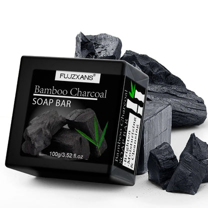 Bamboo Charcoal Soap Bar Deep Cleansing for Oily Light Beige,Moisturizing &amp; Brightening Face &amp; Body Bar For Women