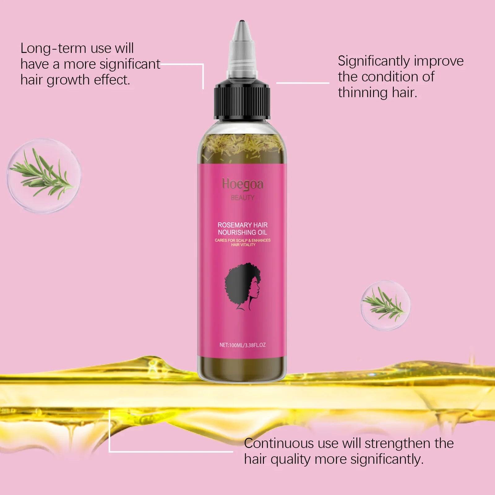 Rosemary Care Hair Essential Oil for Hair Growth Strengthens &amp; Prevents Hair Loss Repairs Dryness &amp; Split Ends Scalp Treatment