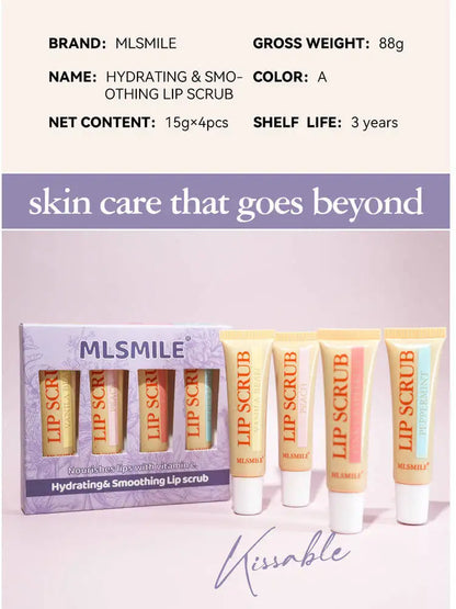 MLSMILE Scrub Set Exfoliating Dead Skin Lightening Lines Lip Balm 4-Pack 2025 new