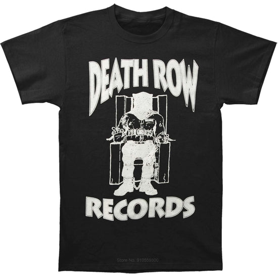 Lustiges T-Shirt für Herren Neuheit T-Shirt Death Row Records weißes Logo T-Shirt Baumwoll-T-Shirt Herren Sommer Mode T-Shirt Euro-Größe