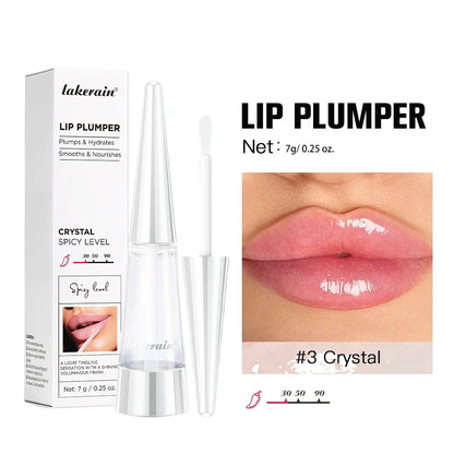 Lakerain Lip Plumper Moisturizing Lip Gloss Transparent Plump Lips Care Lip Stuffer Gift Korean Cosmetics